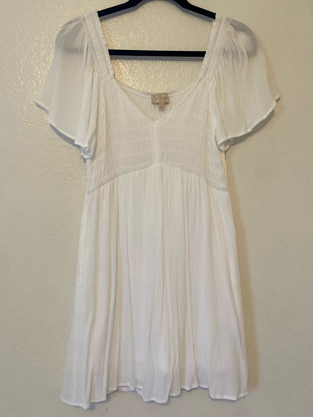 Indulge White V Neck Mini Dress Large